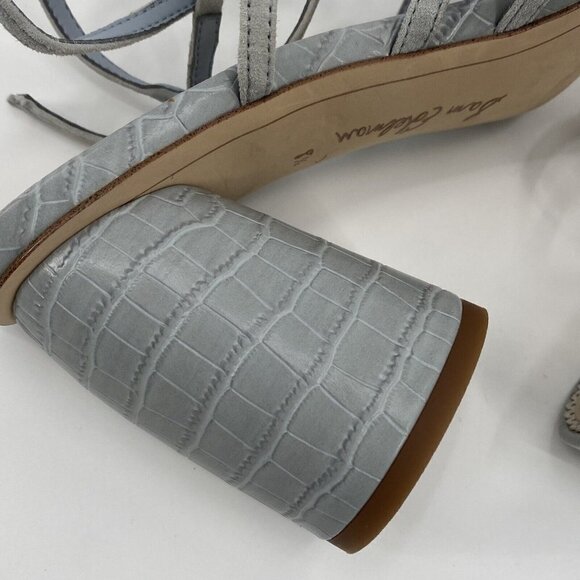 SAM EDELMAN Size 8.5 Cloud Blue Leather Daffodil Strappy Heeled Sandal - Picture 7 of 10